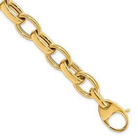 14k Yellow Gold Fancy Oval Link bracelet 8 inches LF884-8