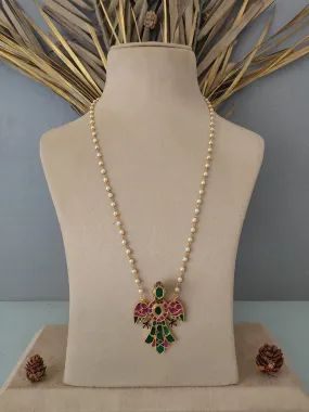 Multicolor Gold Plated Jadau Kundan Necklace - MN141
